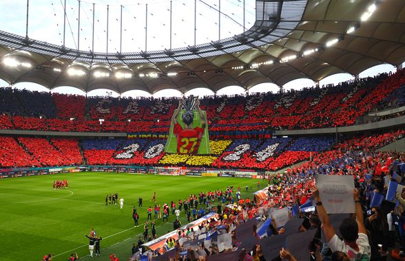 Scenografie pe întreg stadionul la FCSB - CFR Cluj! Imagini spectaculoase pe Arena Națională