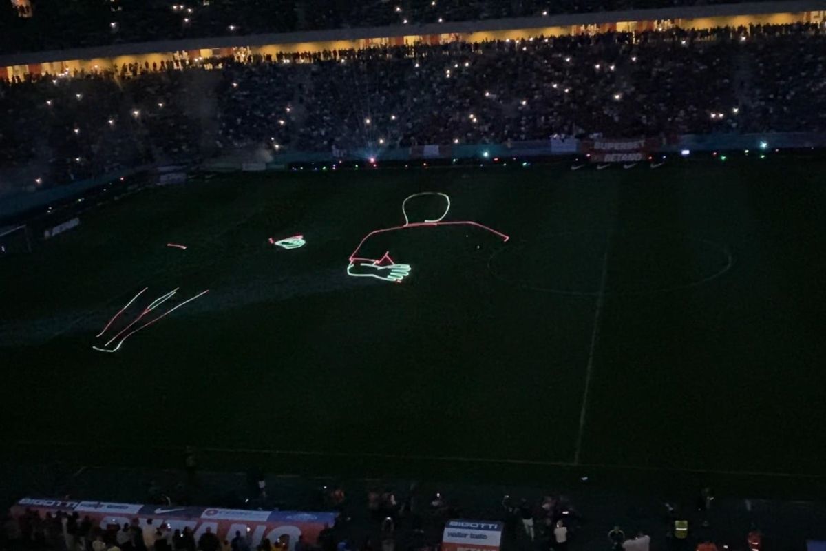 Joc spectaculos de lumini la pauza FCSB - CFR Cluj
