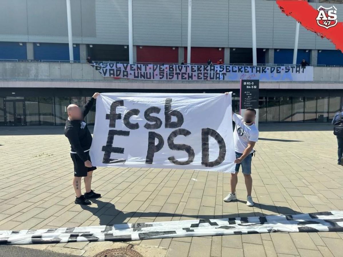 În ziua în care FCSB sărbătorește titlul, ultrașii lui CSA Steaua au protestat: „Vin pe rând să ceară pomană la palat”