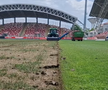 Se schimbă gazonul de pe „Arena Francisc Neuman” / foto: Facebook @Călin Bibarț