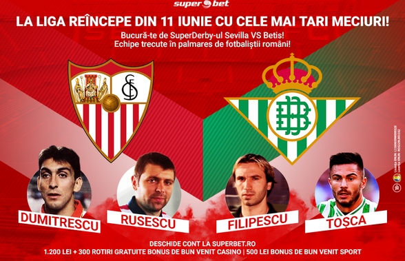 La Liga revine în oferta Superbet! Sărbătorește cu un bilet pe SuperDerby-ul Sevilla-Betis!