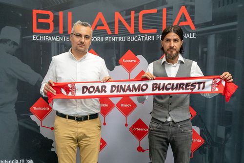 Mario Nicolae, alături de Ionuț Petrescu, Sales Manager Bilancia // fot: facebook @ FC DINAMO BUCURESTI