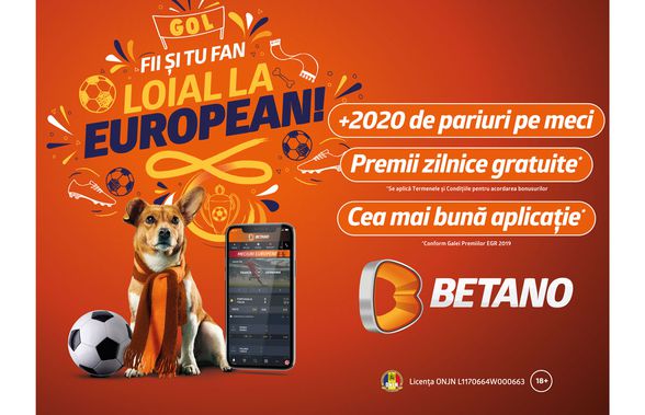 Betano, cea mai diversificată ofertă de pariere din România pentru Europeanul de Fotbal