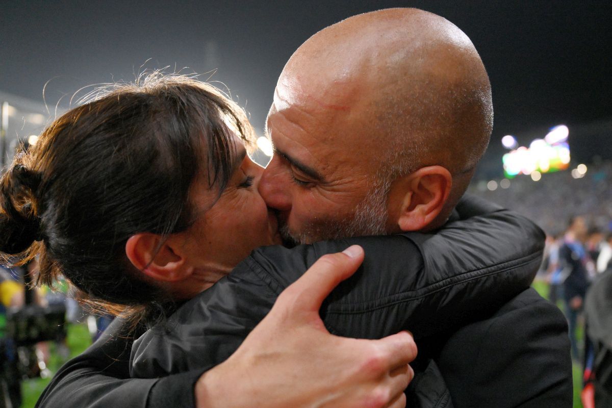 Apariție rarisimă! Pep Guardiola, momente tandre cu soția Cristina, după succesul din Champions League