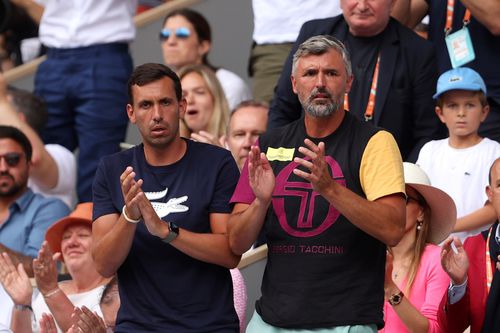 Goran Ivanisevic în loja lui Novak Djokovic FOTO Guliver/GettyImages