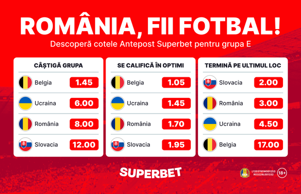 Cote de la 1.02 până la 17.00 pentru grupa noastră de la European. Vezi Anteposturile Superbet!