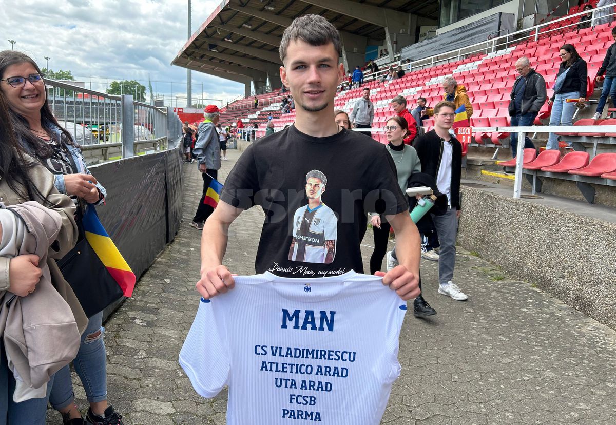 Pasiunea fără limite » Și l-a tatuat pe Dennis Man pe picior, a luat masa cu „tricolorul” și i-a adus un cadou special în cantonament: „E făcut la comandă. Uite!”