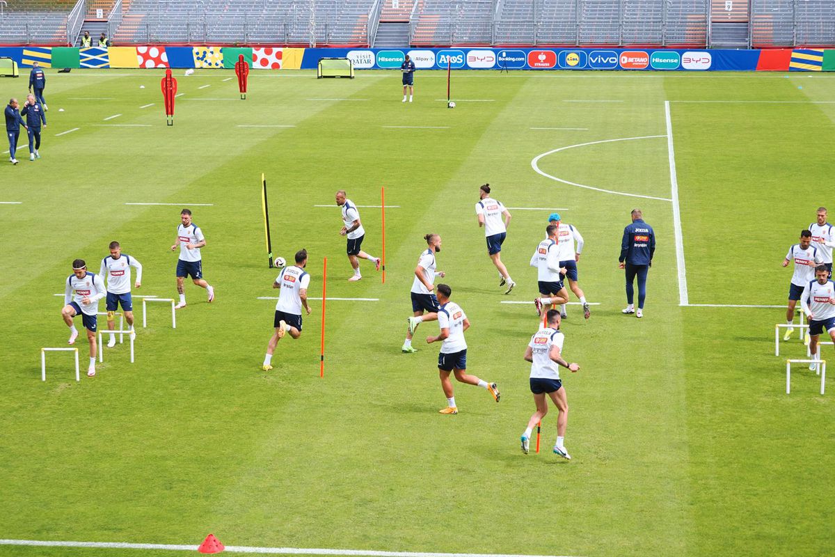 Apariție spectaculoasă în cantonamentul României » S-a vopsit albastru înainte de Euro 2024