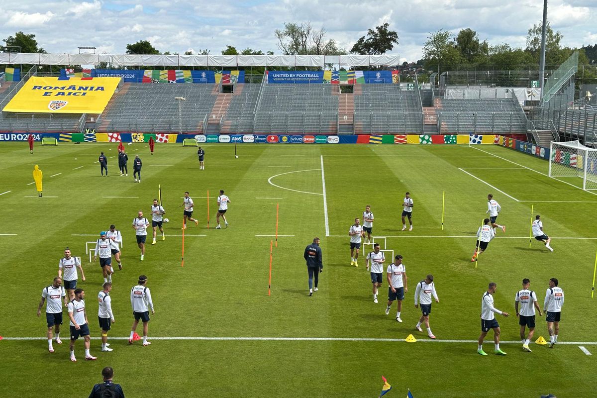 Imagini de la antrenamentul naționalei. Andrei Rațiu, albastru în cap înainte de Euro 2024