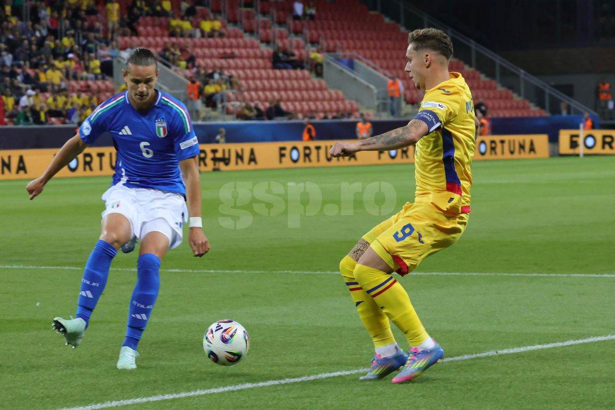 Louis Munteanu a ratat un penalty în Italia U21 - România U21