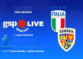 Italia U21 - România U21 » Tricolorii lui Daniel Pancu joacă primul meci de la EURO! Comentăm cu Ioan Andone și Costel Enache, la GSP Live Special