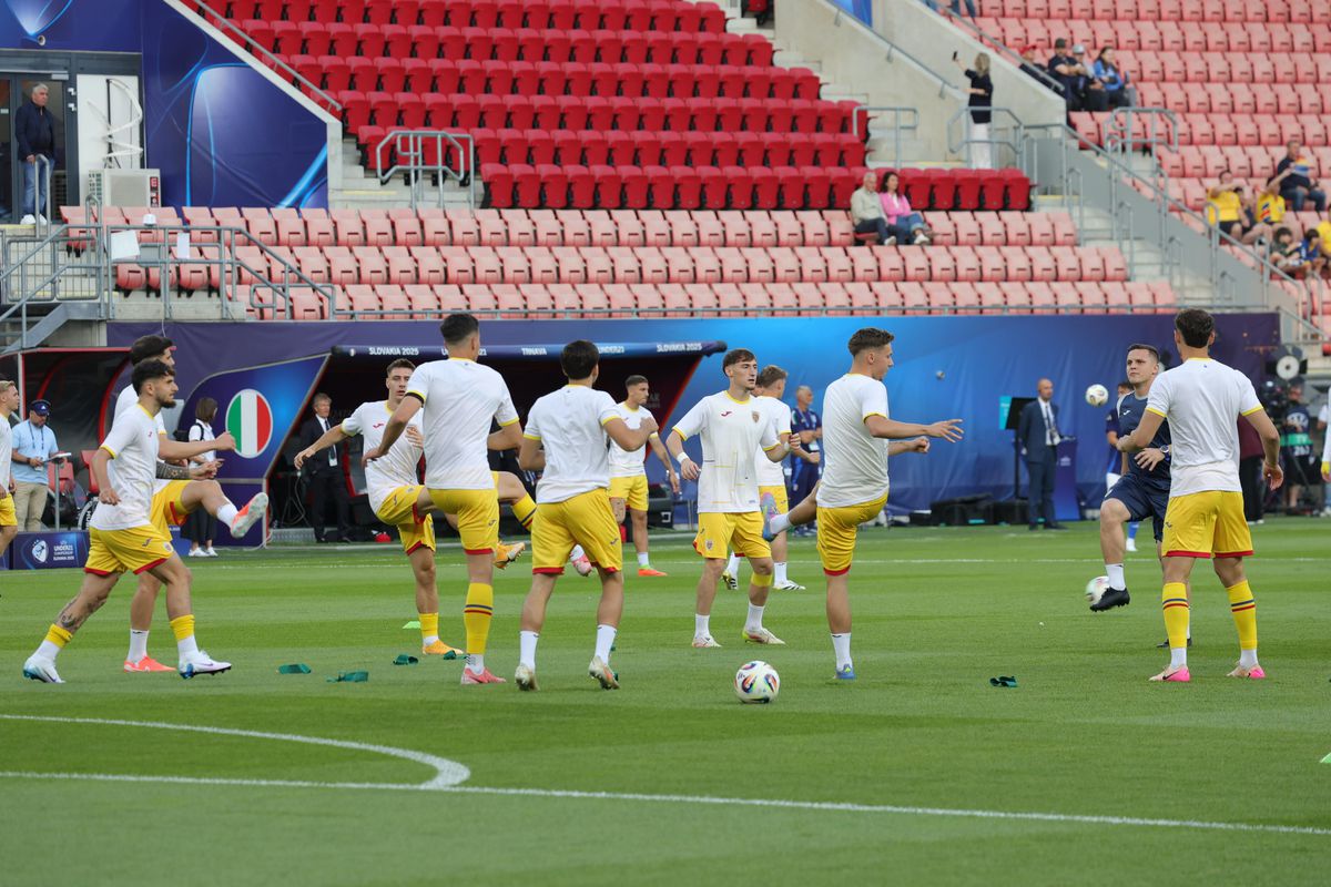 Oficialii FRF, în frunte cu Răzvan Burleanu, la Italia U21 - România U21