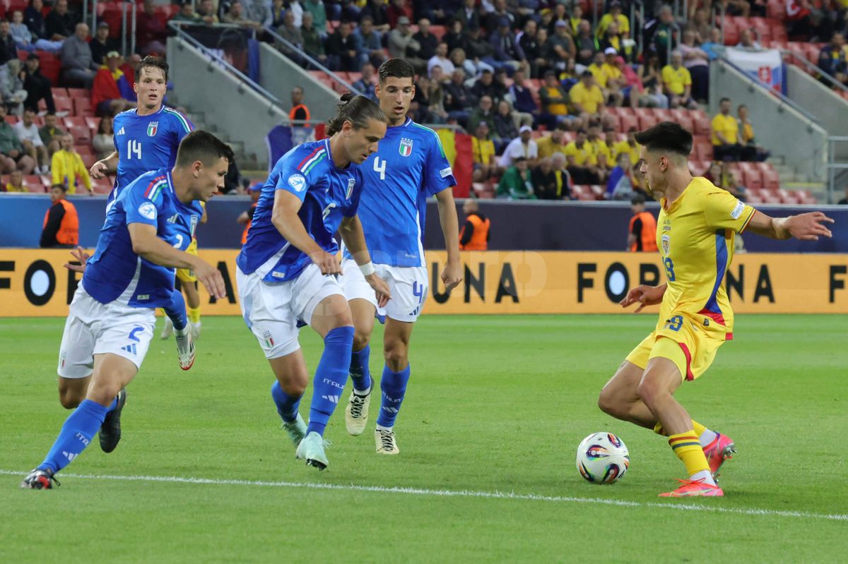 România pierde primul meci de la Campionatul European U21, 0-1 cu Italia » Louis Munteanu a ratat de la punctul cu var, test picat la debutul la EURO