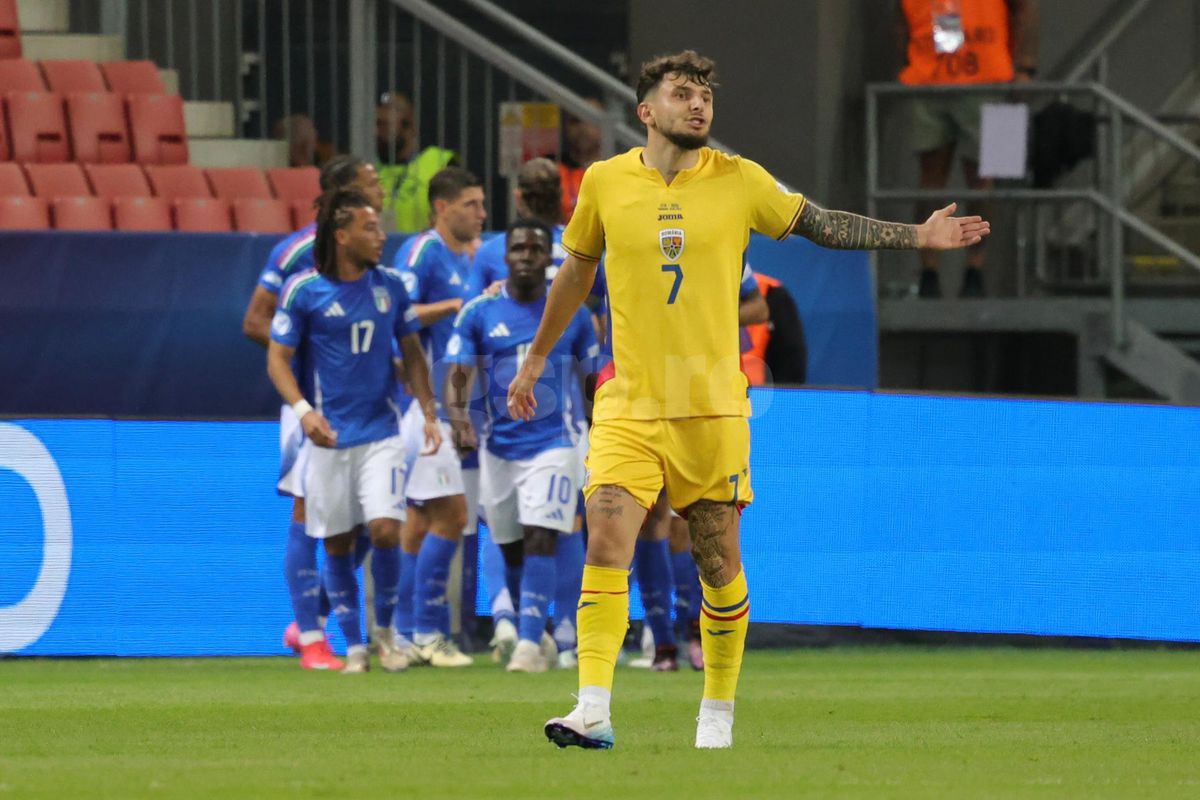 Louis Munteanu a ratat un penalty în Italia U21 - România U21