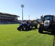Au început lucrările de modernizare a terenului central al stadionului din Miercurea Ciuc. Foto: Facebook Csíkszereda
