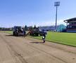 Au început lucrările de modernizare a terenului central al stadionului din Miercurea Ciuc. Foto: Facebook Csíkszereda