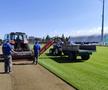 Au început lucrările de modernizare a terenului central al stadionului din Miercurea Ciuc. Foto: Facebook Csíkszereda