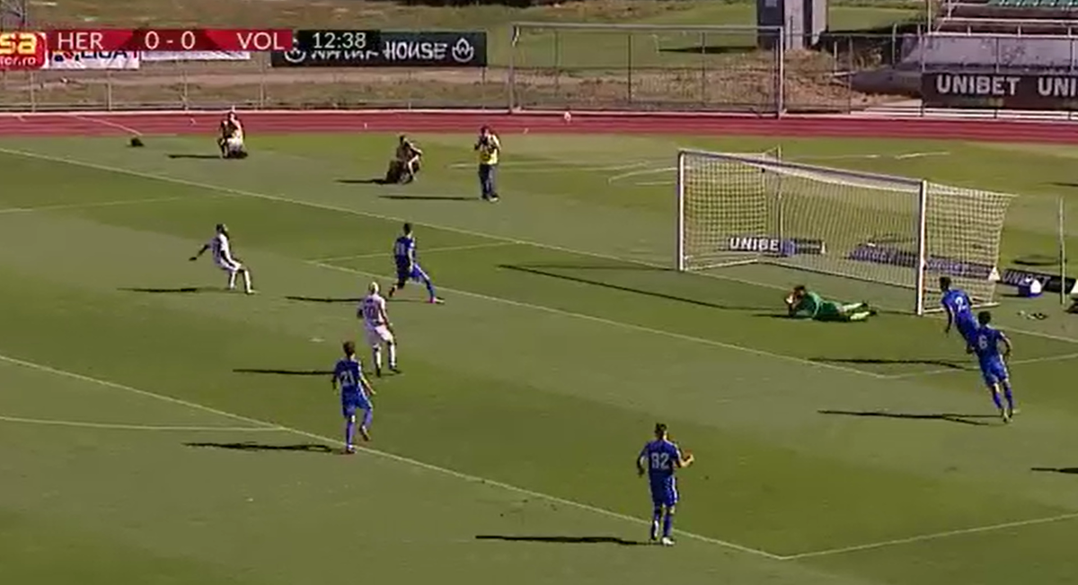 HERMANNSTADT - VOLUNTARI. FOTO Fază controversată la Sibiu: gazdele au sărbătorit golul, dar scorul a rămas 0-0