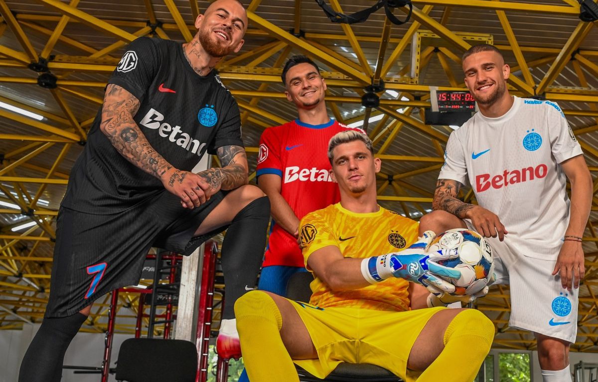 FCSB și-a prezentat noile echipamente! Târnovanu, Alibec, Bîrligea și Șut, „modelele” campioanei