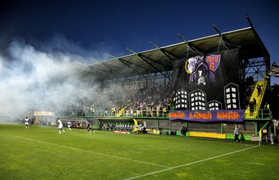 Atmosferă de zile mari la Mioveni, la FC Argeș - Rapid: scenografie 3D la revenirea în prima ligă » Au apărut și probleme!