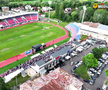 Cum arată gazonul stadionului „Eugen Popescu” din Târgoviște. FOTO: YouTube @Miros de Cer