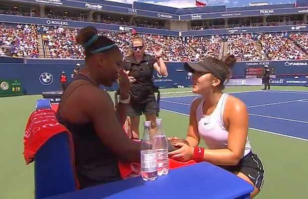 BIANCA ANDREESCU - SERENA WILLIAMS 3-1 (ABANDON) / VIDEO / Gest superb al Biancăi în finala Rogers Cup » Ce i-a spus Serenei pe teren