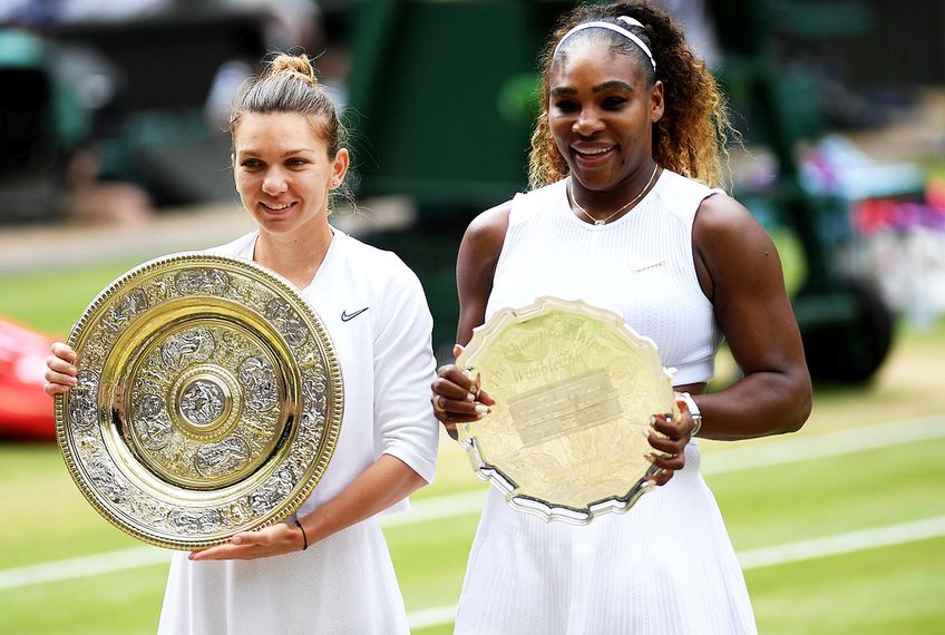 Simona Halep și Serena Williams după finala Wimbledon 2019 // foto: Guliver/gettyimages
