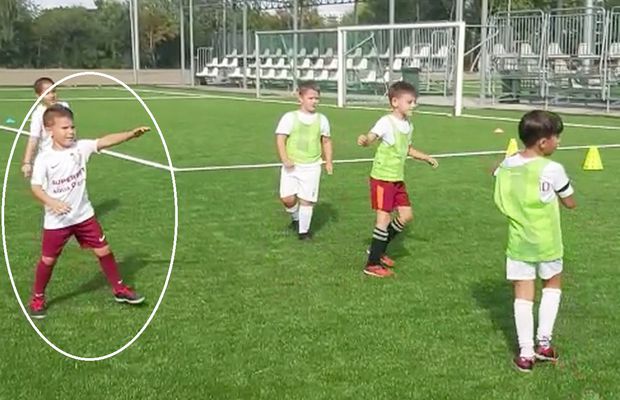 Mutu și-a adus fiul cel mic la antrenamentele Rapidului: „E înnebunit, toată ziua cere mingea. Abia îl domolesc!”