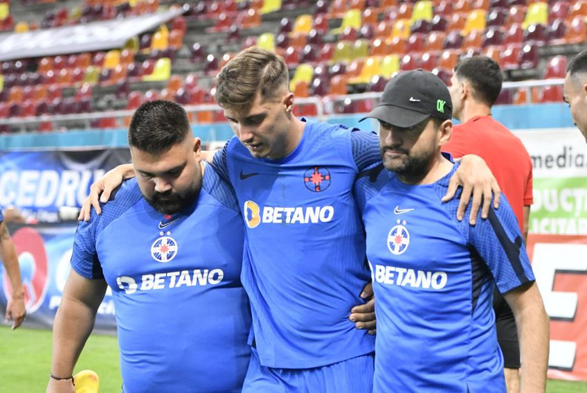 David Miculescu (21 de ani) a părăsit terenul accidentat în minutul 51 al meciului dintre FCSB și Dunajska Streda, din turul III preliminar al Conference League, la scorul de 1-0 pentru bucureșteni.