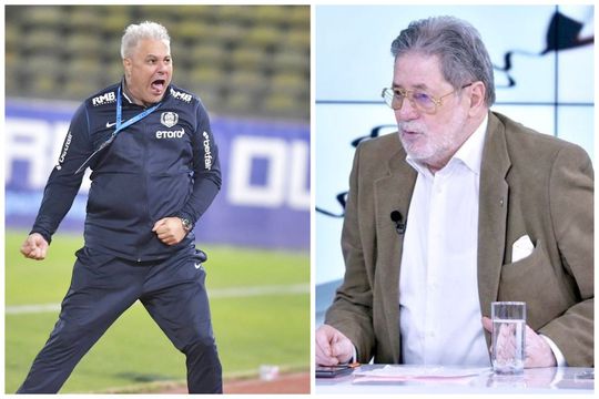 Marius Șumudică, în stânga, și Cornel Dinu, în dreapta
