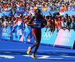 Delvine Relin Meringor trecând linia de sosire pe locul 7 în maratonul olimpic d ela Paris Foto: Raed Krishan (Paris)