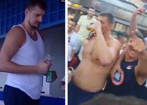 Imagini FABULOASE cu Nikola Jokic, la câteva ore după ce a primit medalia de la Jocurile Olimpice » Într-un maiou alb și cu berea în mână, s-a întors la marea dragoste