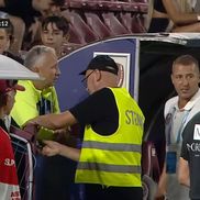 Dan Petrescu, trimis în tribune la CFR Cluj - Slobozia / FOTO: Captură TV @Prima Sport 1