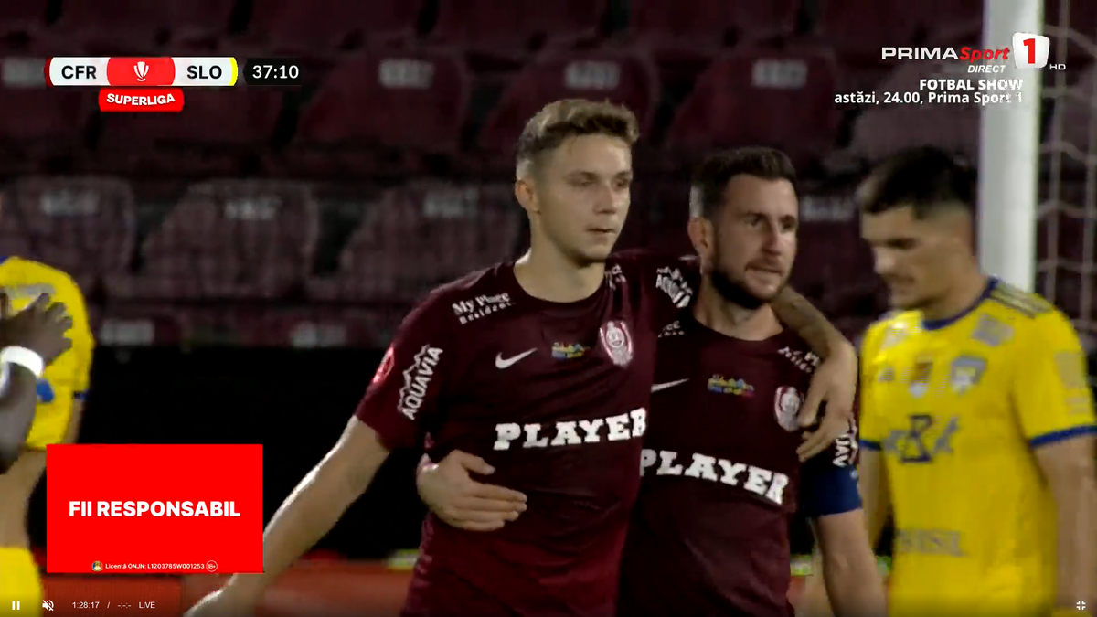 Golul lui Louis Munteanu în CFR Cluj - Unirea Slobozia