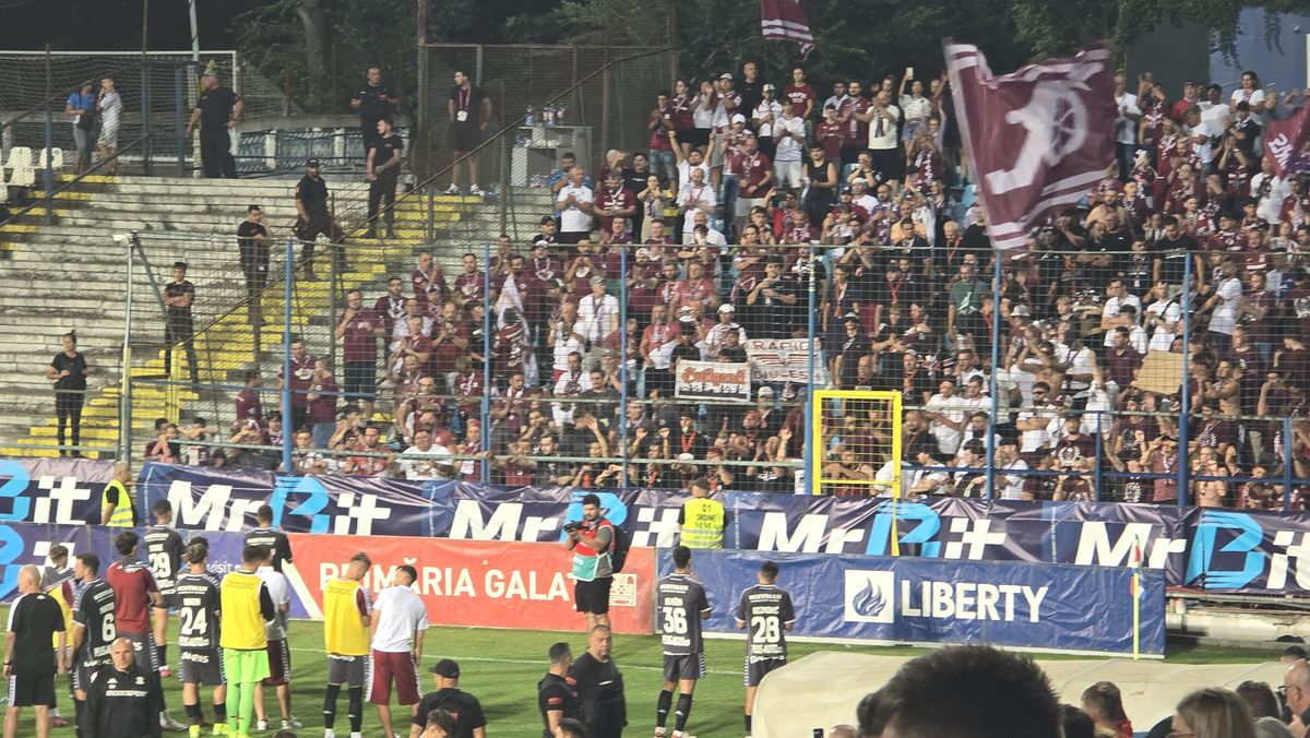 Ce s-a întâmplat la finalul partidei Oțelul Galați - Rapid. Foto: Cezar Titor (GSP)