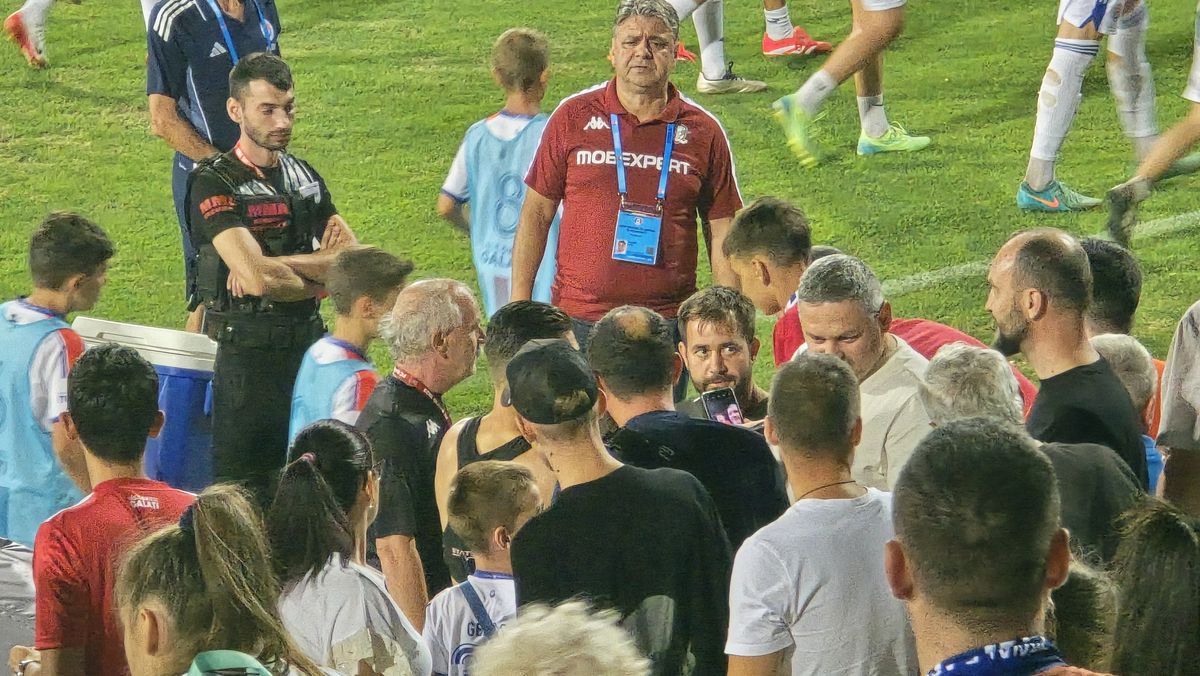 Ce s-a întâmplat la finalul partidei Oțelul Galați - Rapid. Foto: Cezar Titor (GSP)