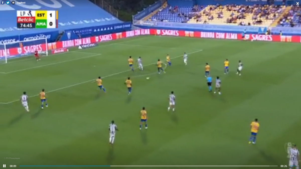 Ianis Stoica a marcat la meciul de debut pentru Estrela Amadora