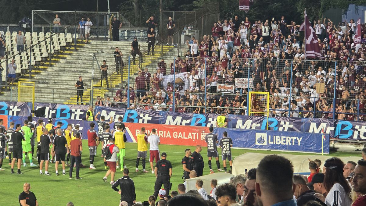 Ce s-a întâmplat la finalul partidei Oțelul Galați - Rapid. Foto: Cezar Titor (GSP)