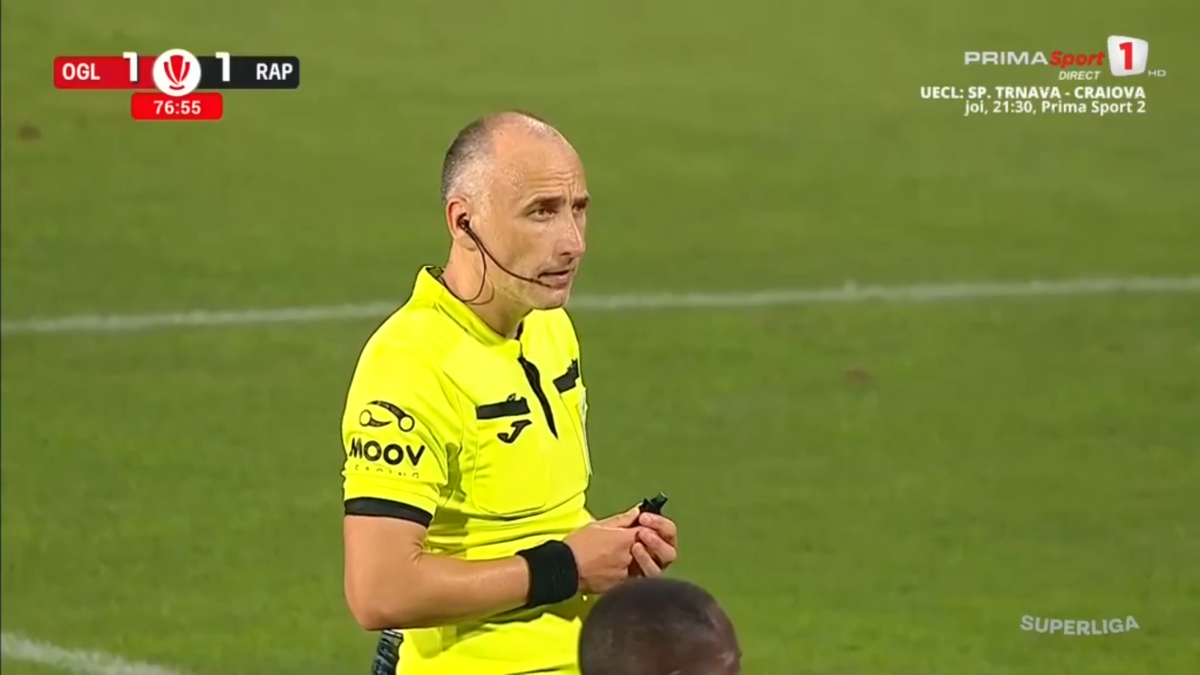 Scandal în Oțelul - Rapid » Giuleștenii au cerut penalty, arbitrul nu a mers la VAR! Verdictul specialistului: „Ce vrei mai mult?”