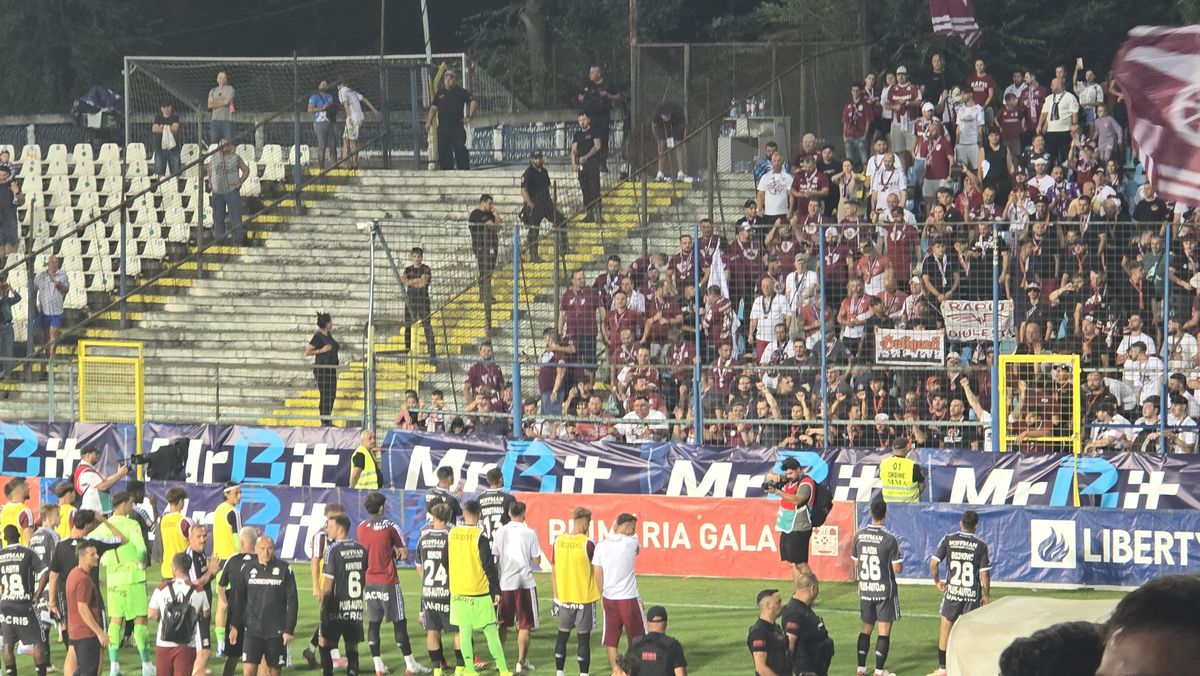 Ce s-a întâmplat la finalul partidei Oțelul Galați - Rapid. Foto: Cezar Titor (GSP)