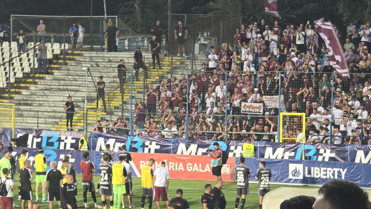 Ce s-a întâmplat la finalul partidei Oțelul Galați - Rapid. Foto: Cezar Titor (GSP)