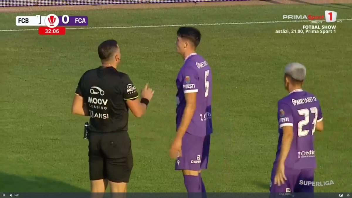 Fază controversată de arbitraj în FC Botoșani - FC Argeș