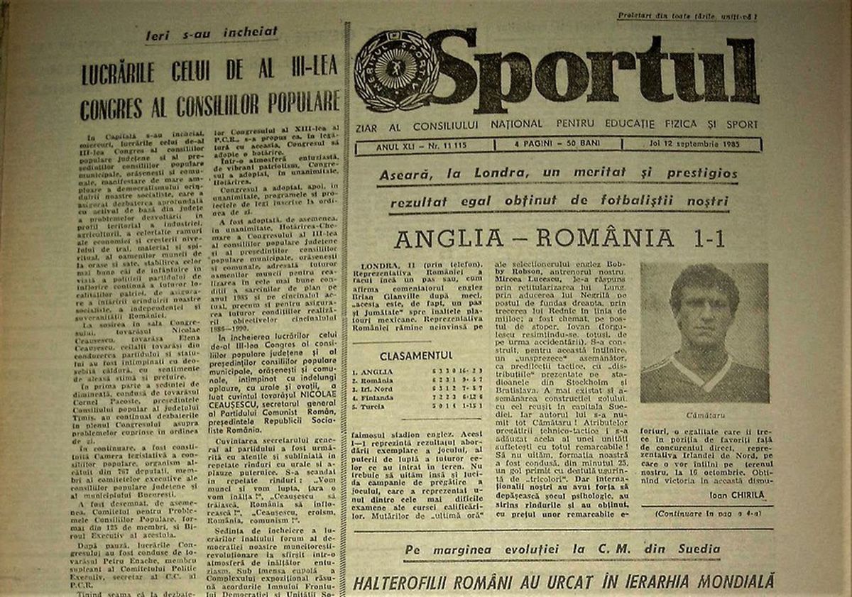 RETRO GSP. 35 de ani de când Lucescu remiza pe Wembley cu trei jucători de la Corvinul, locul 8 în campionat, și cu numai doi de la campioana Steaua