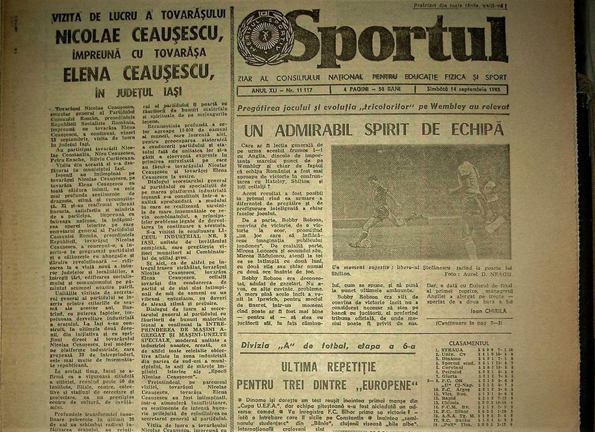 RETRO GSP. 35 de ani de când Lucescu remiza pe Wembley cu trei jucători de la Corvinul, locul 8 în campionat, și cu numai doi de la campioana Steaua