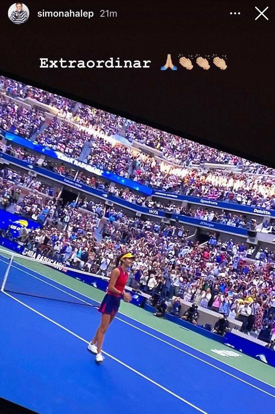 Ce a scris Simona Halep după victoria Emmei Răducanu la US Open 2021