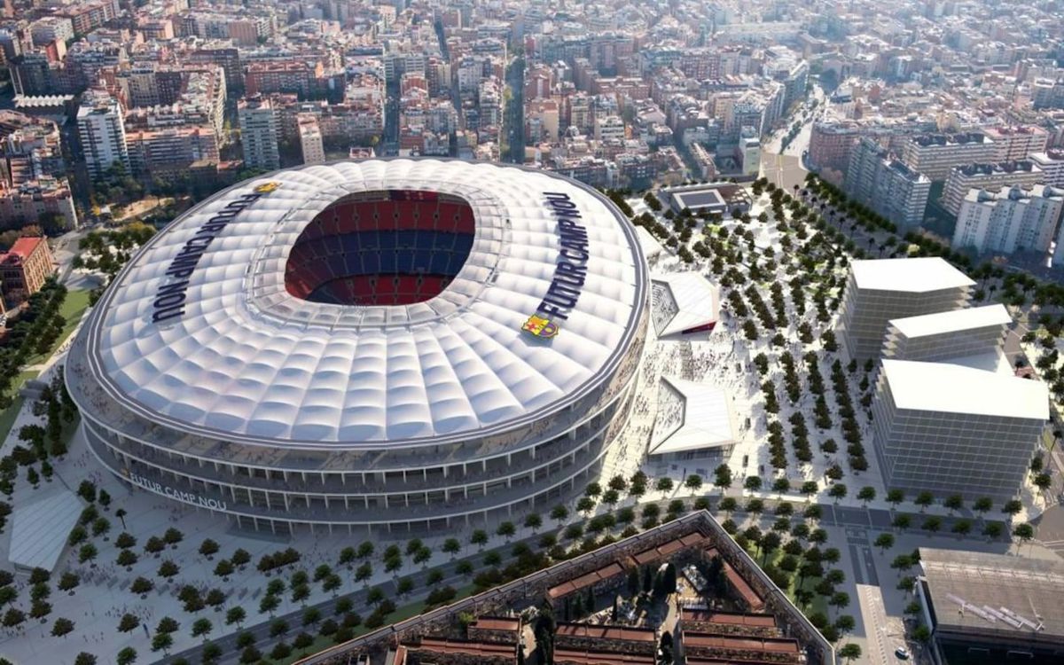 Imagini de la reconstrucția stadionului Camp Nou