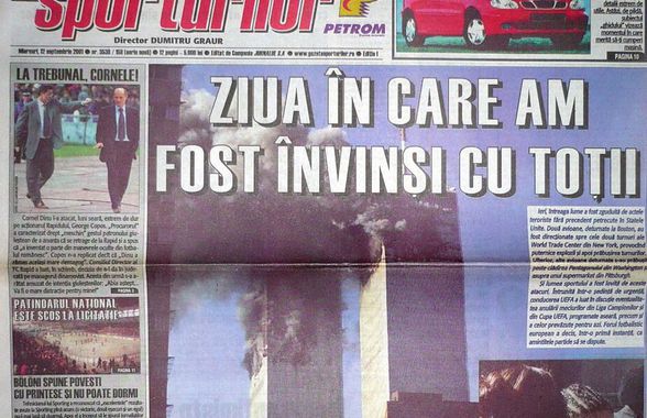 11 septembrie 2001, „ziua în care am fost învinși cu toții” » Ce titra Gazeta Sporturilor pe copertă, a doua zi după atentatele de la World Trade Center