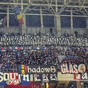 Mesajul afișat de ultrașii steliști, cu trimitere directă la Gigi Becali / Sursă foto: Facebook@ AS47