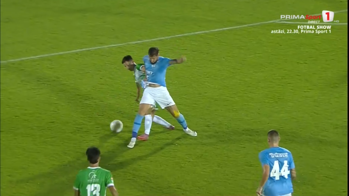 Moment incredibil la Voluntari - Concordia Chiajna: a luat două „galbene” într-un minut pentru două gesturi identice!