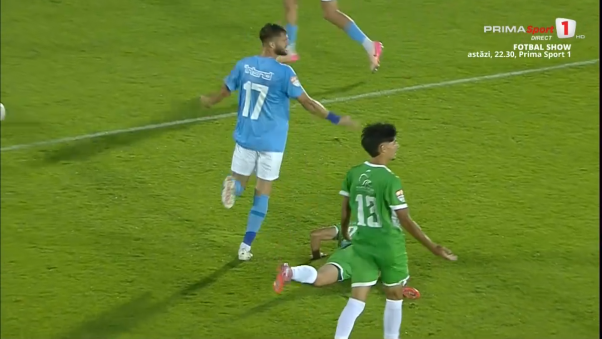 Moment incredibil la Voluntari - Concordia Chiajna: a luat două „galbene” într-un minut pentru două gesturi identice!